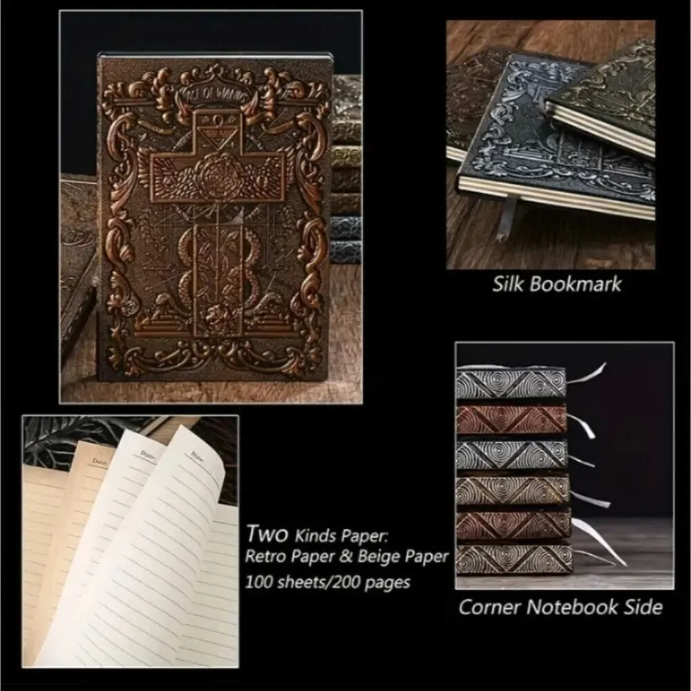 COPPER cross embossed journal notebook manifest diary with pen